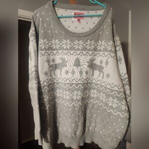 Tipsy Elves Gray and White Reindeer Sweater Purchased From ModCloth
